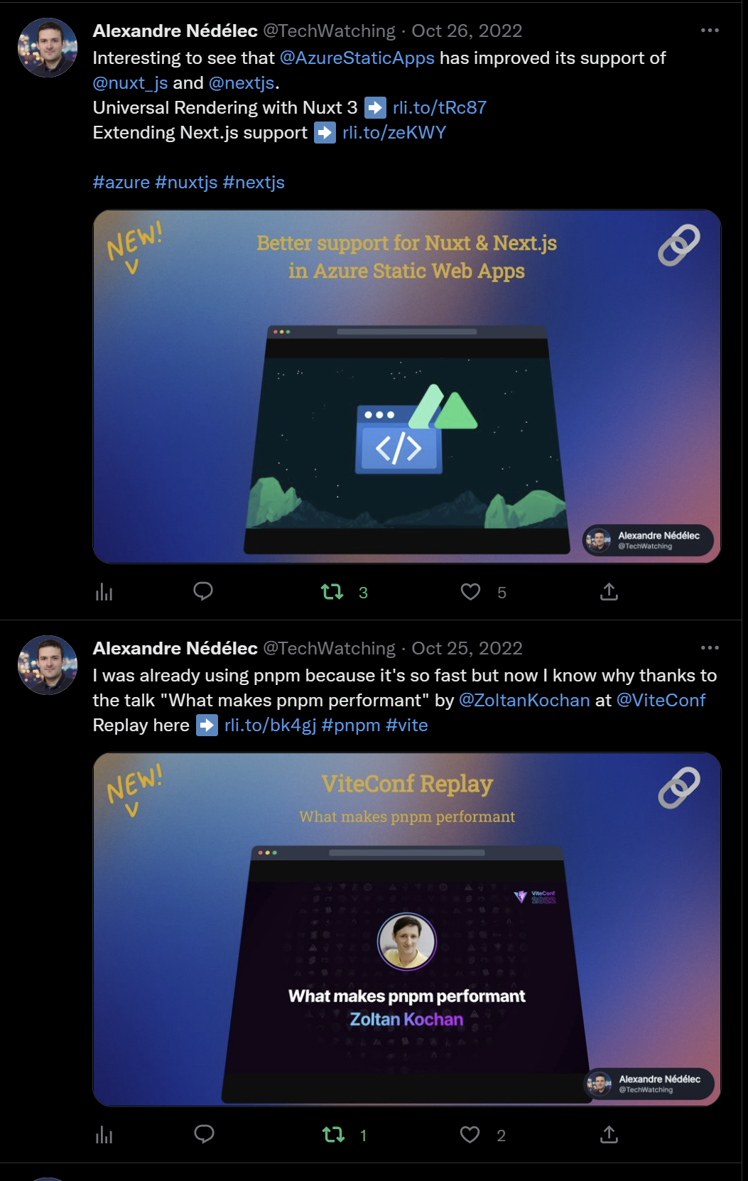 Posts on Twitter about tips.