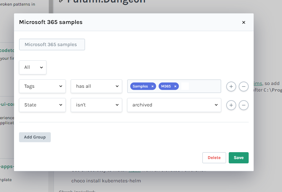 Smart filters in Astral.