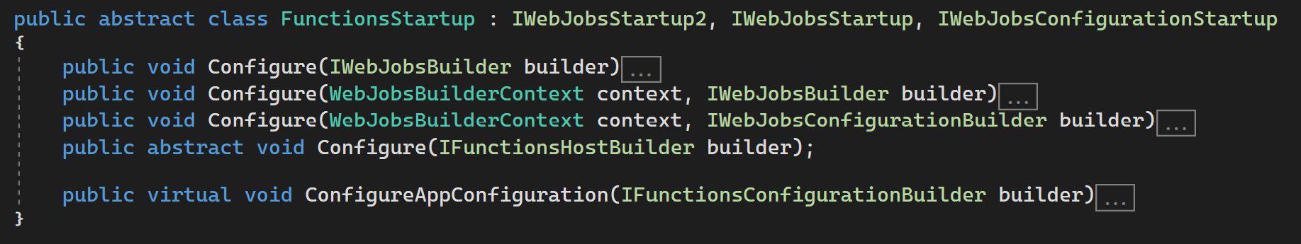 FunctionsStartup abstract class.