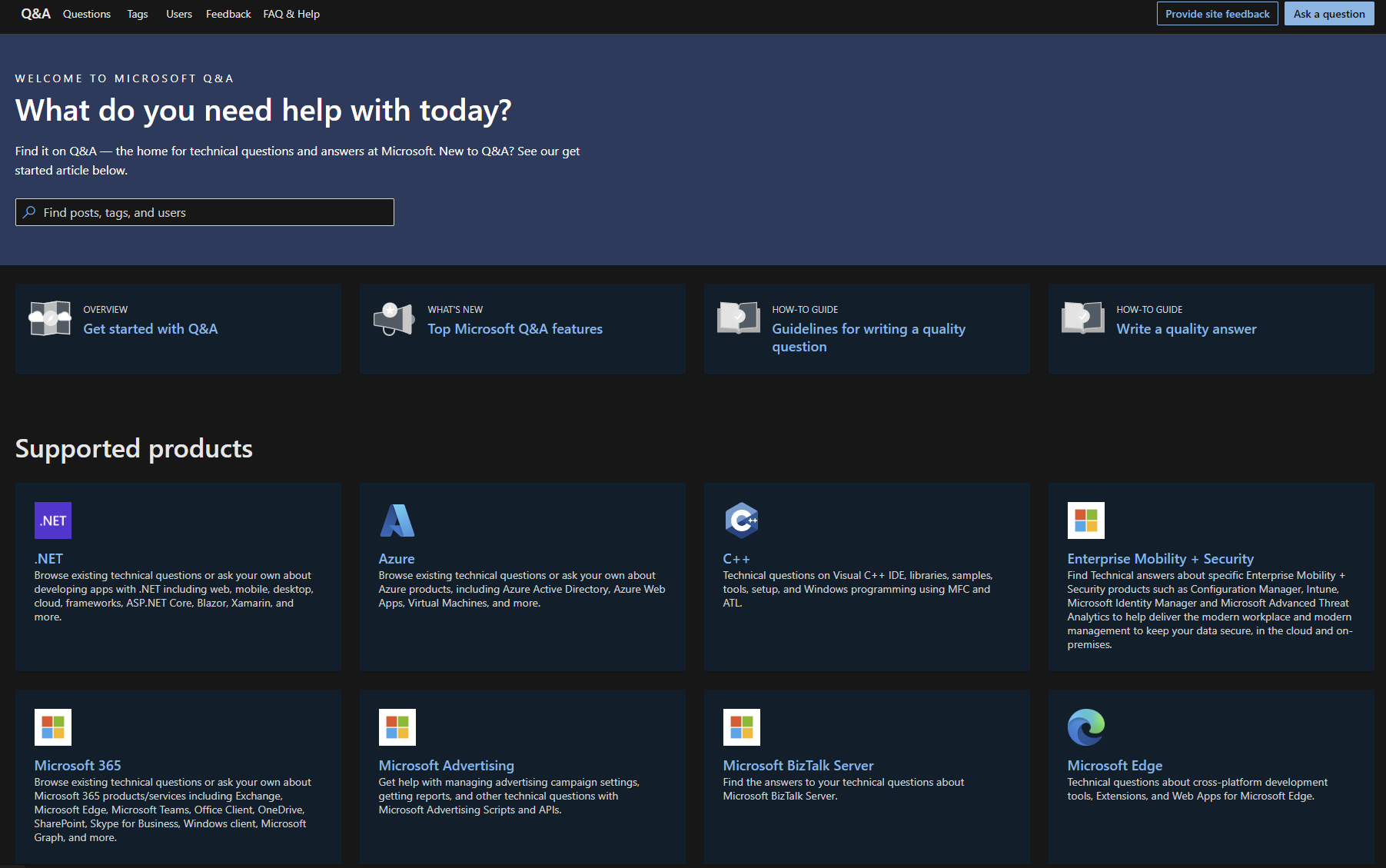 Microsoft Q&A website.