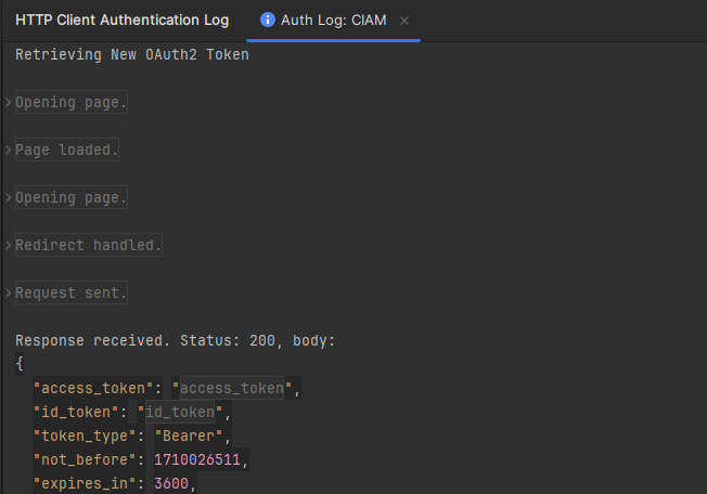 HTTP authentication log