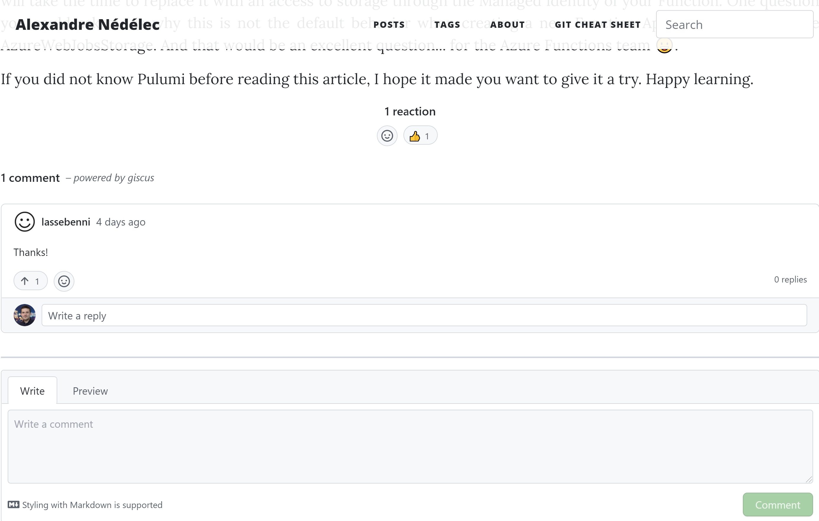 Comment on the blog using discuss.