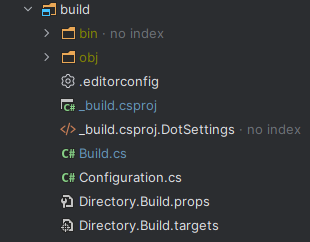 IDE folder explorer focused on the build folder containing the Nuke project.
