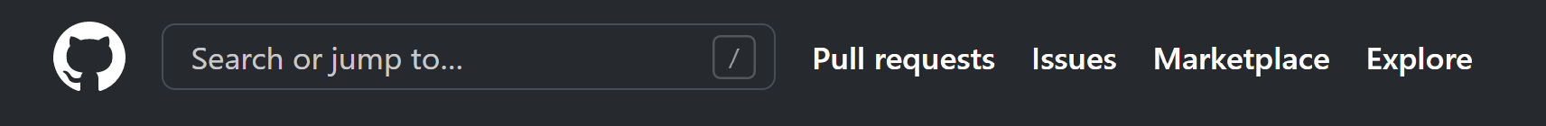 GitHub website header.