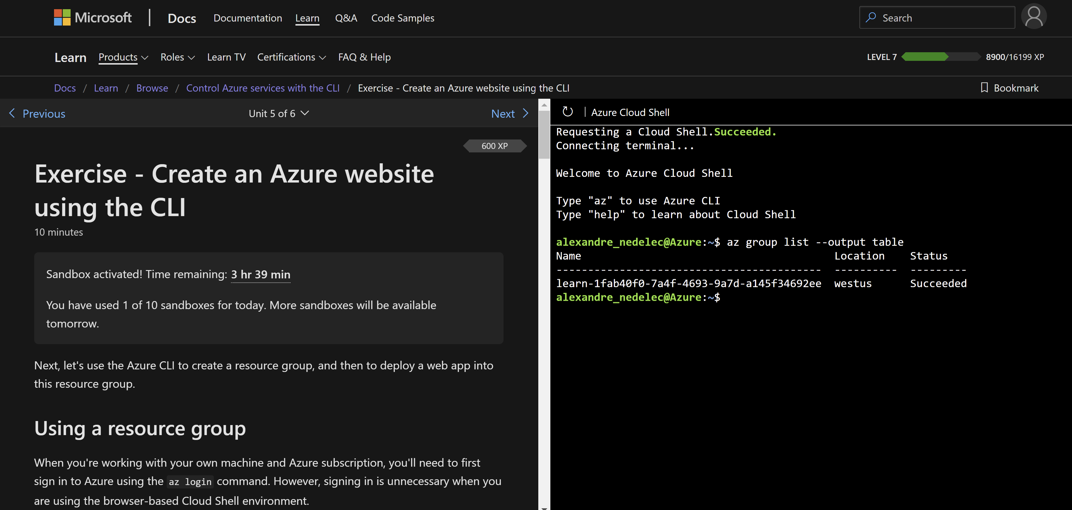 An Azure tutorial on Microsoft Learn.