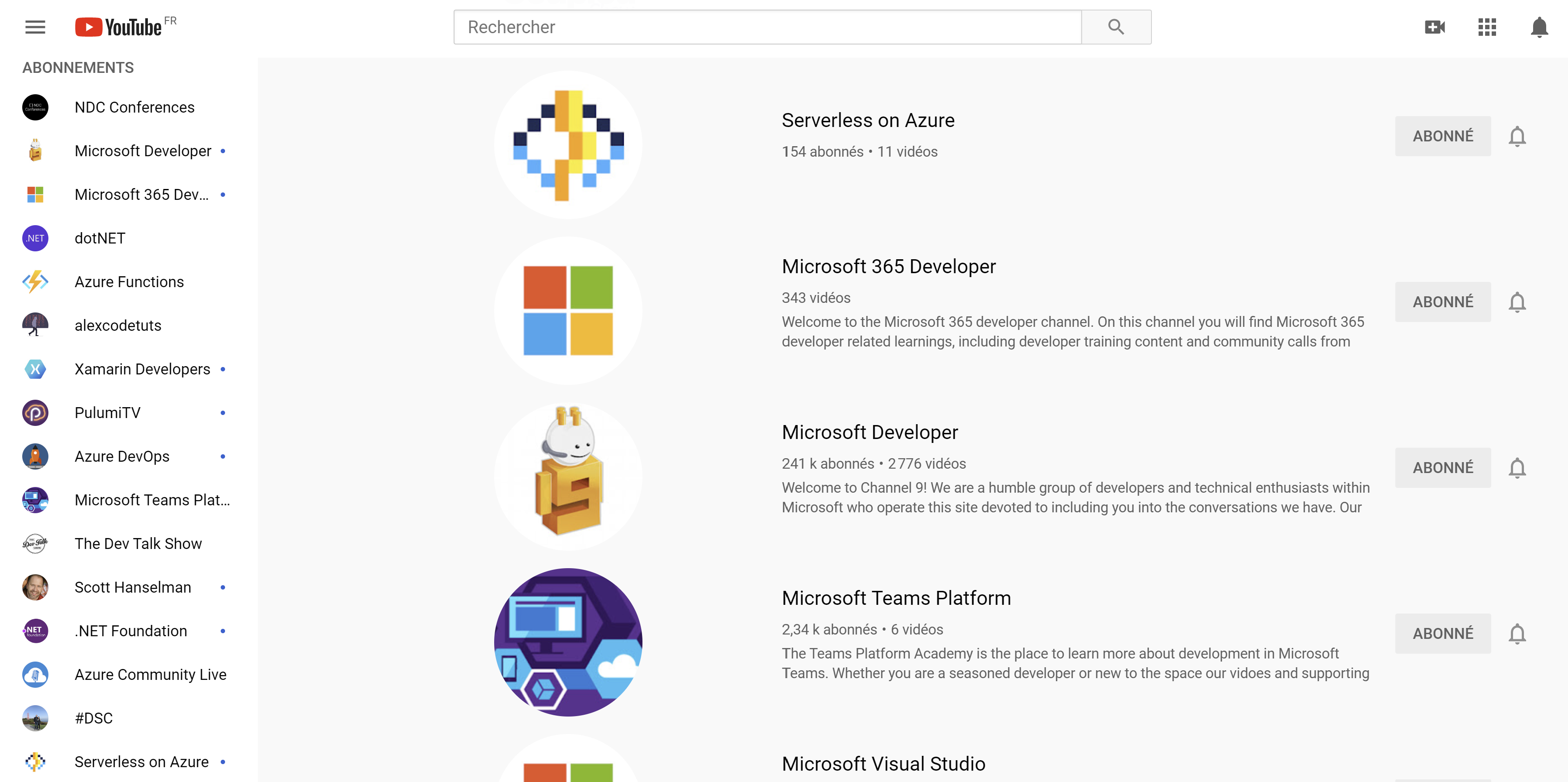 List of YouTube channels.