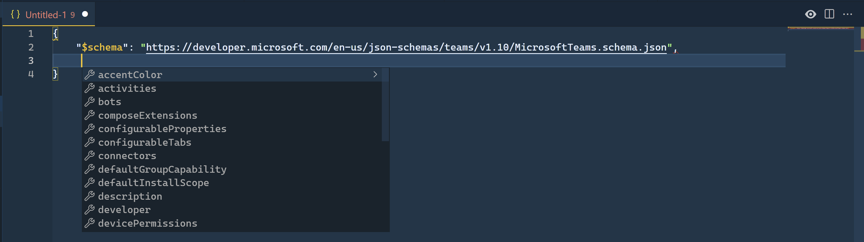 Json file in vscode.